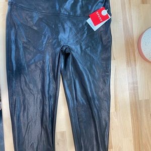 Spanx faux leather leggings. Black. Large Petite. New.